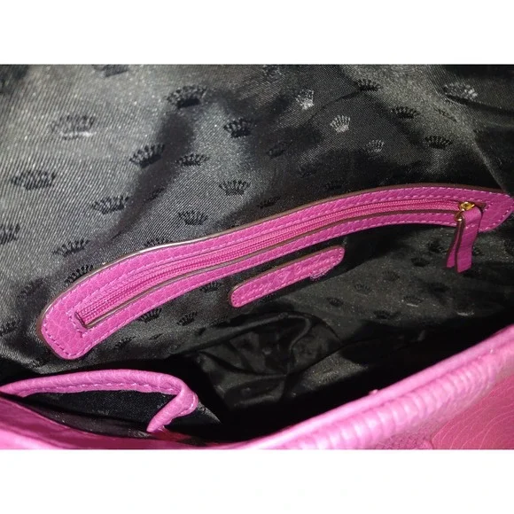 Women's Juicy Couture Crossbody Hobo Handbag Hot Pink Gold Medium - Picture 6 of 12